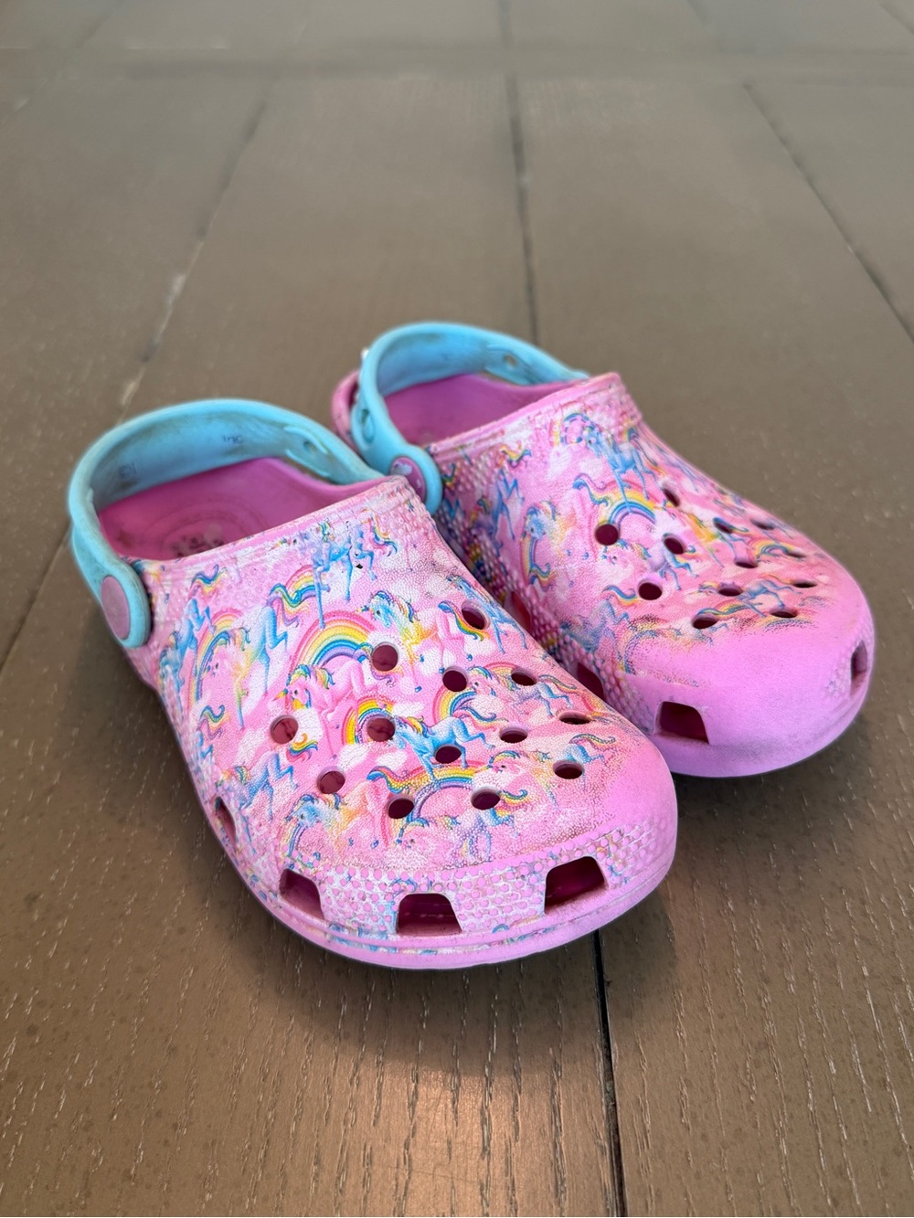 Crocs Toddler Girls’ Classic Unicorn Lisa Frank Waterproof Clogs • Size C11